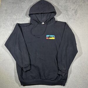 Vintage Crazy Shirts Shark Black Hoodie Sweatshirt Mens Large #3242